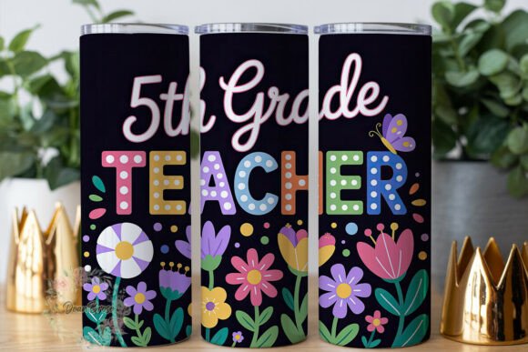 5th Grade Teacher Tumbler Wrap PNG Review