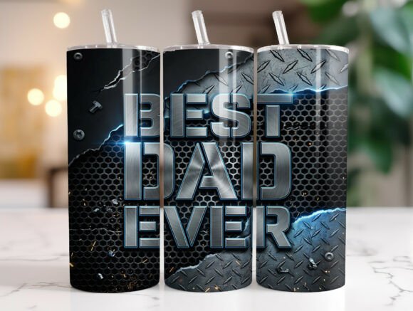 Best Dad Ever 20oz Tumbler Wrap PNG Review