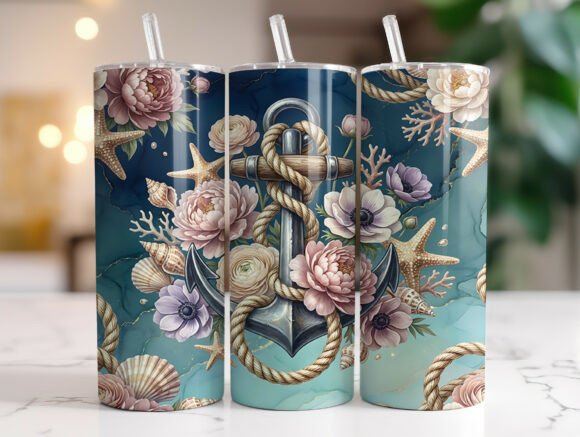 Coastal Anchor Floral Tumbler Wrap Review