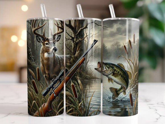 Deer Hunting Fishing 20oz Tumbler Wrap Review