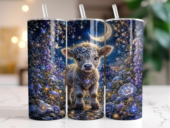 Fantasy Highland Cow 20oz Tumbler Wrap Review