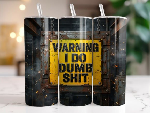 Funny Rusty Warning Tumbler Wrap PNG Review