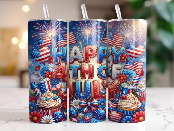 Happy 4th of July Tumbler Wrap PNG Review