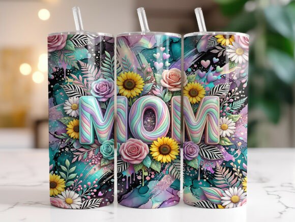 Mom Floral Pastel 20 Oz Tumbler Wrap PNG Review