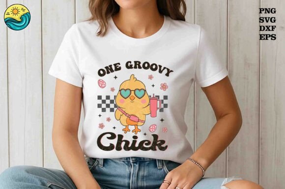 One Groovy Chick SVG for Easter Embroidery