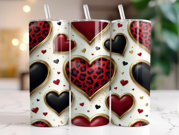 Red Black Gold Hearts Valentine Tumbler Review