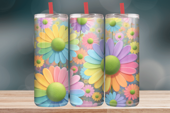 Retro Daisy Flower Power Tumbler Wrap