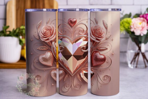 Rose Gold Heart Floral Tumbler Wrap Review