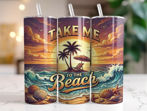 Take Me to the Beach Sunset Tumbler Wrap Design Review