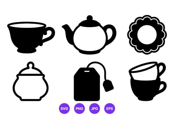 Tea Cup Teapot Sugar Bowl Icons Review