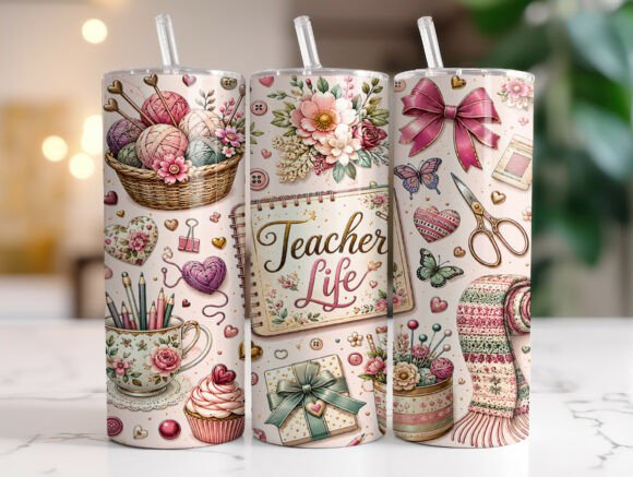 Teacher Life 20oz Tumbler Wrap PNG Review