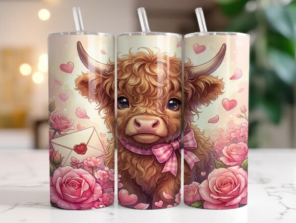 Valentine Highland Cow Love Tumbler Wrap Review
