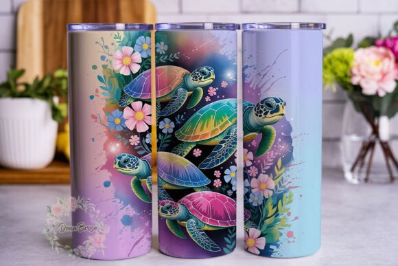 Vibrant Sea Turtles Floral 20oz Tumbler Review
