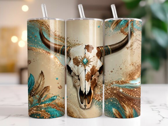 Western Cow Skull Glitter Tumbler Wrap Review
