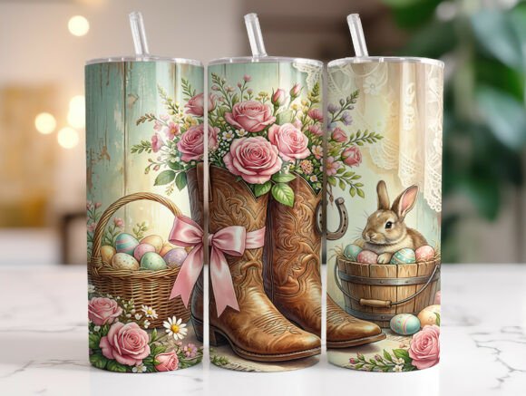 Western Easter Roses Boots Tumbler Wrap Review